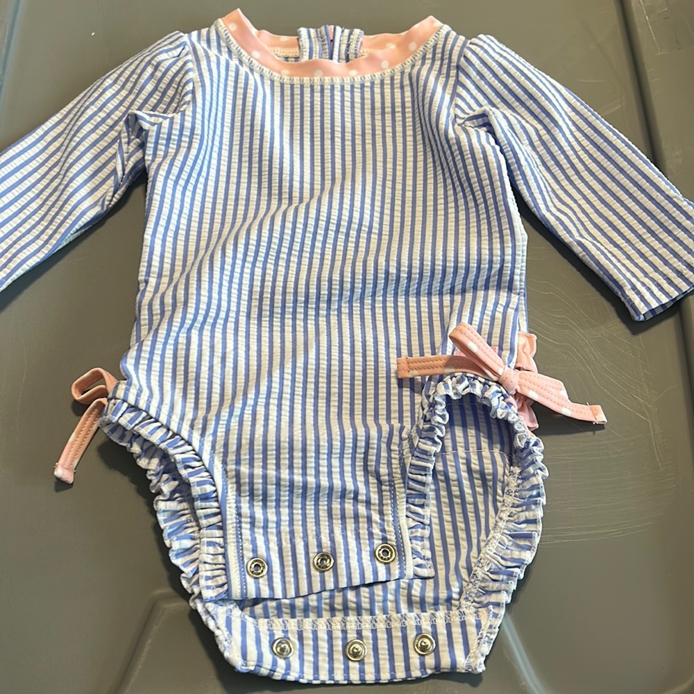Ruffle butts long sleeve one piece swimsuit